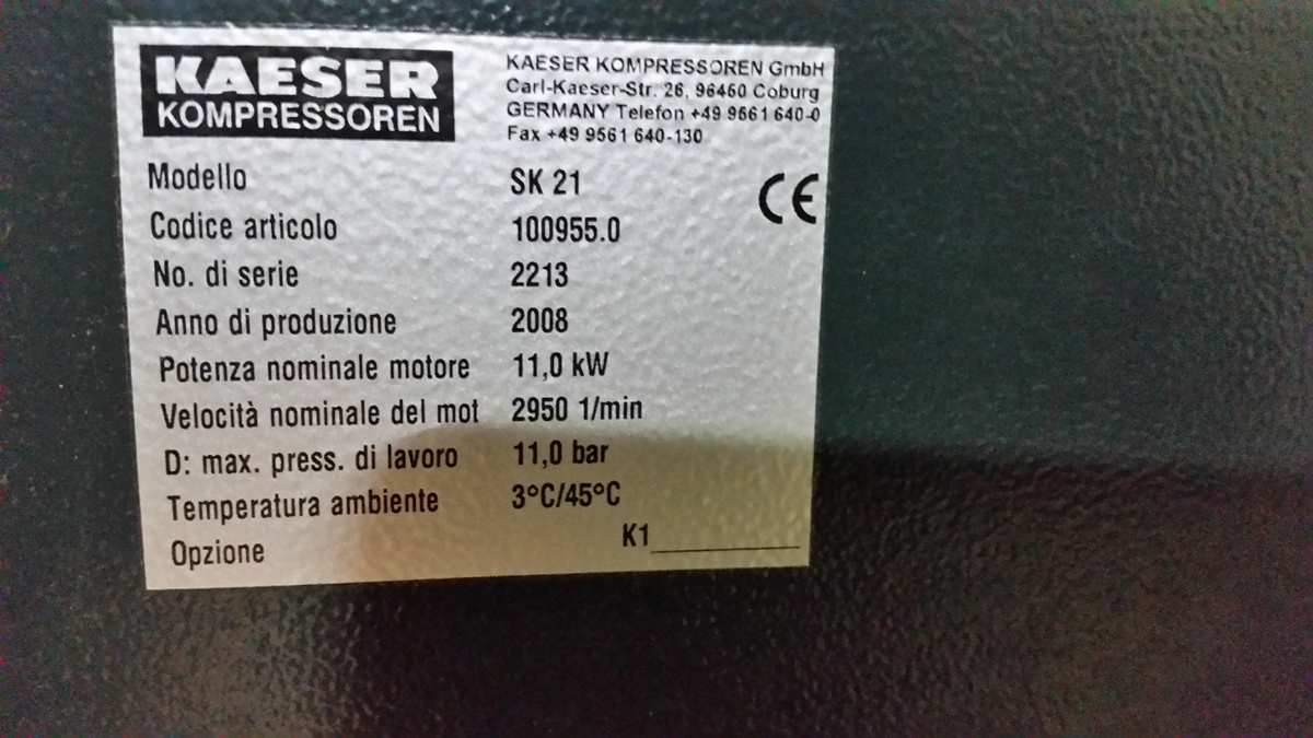 Kompresor śrubowy Kaeser SK 21