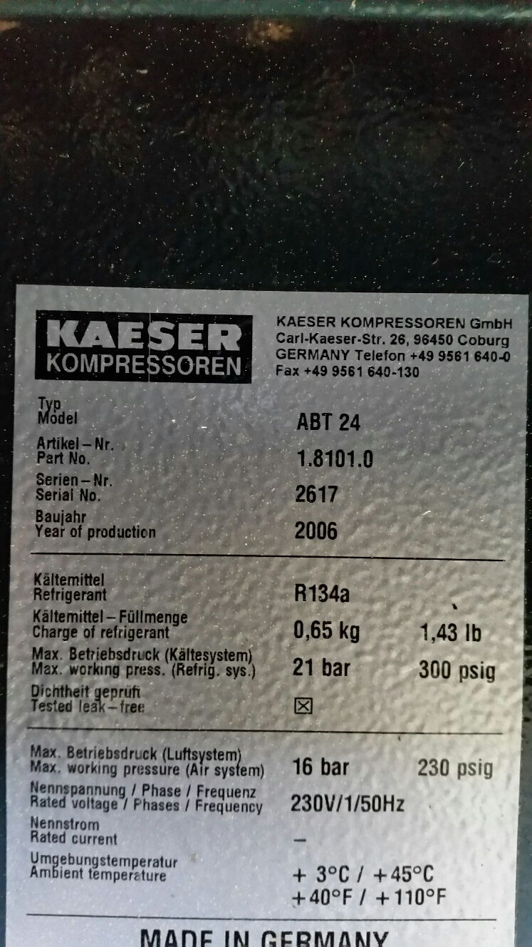 Kompresor śrubowy  z osuszaczem chłodniczym Kaeser SK 21 T